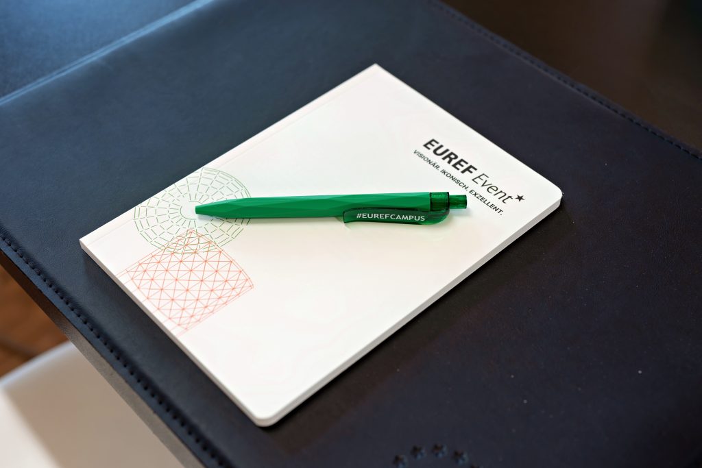 gebrandetes Notizheft der EUREF-Event
